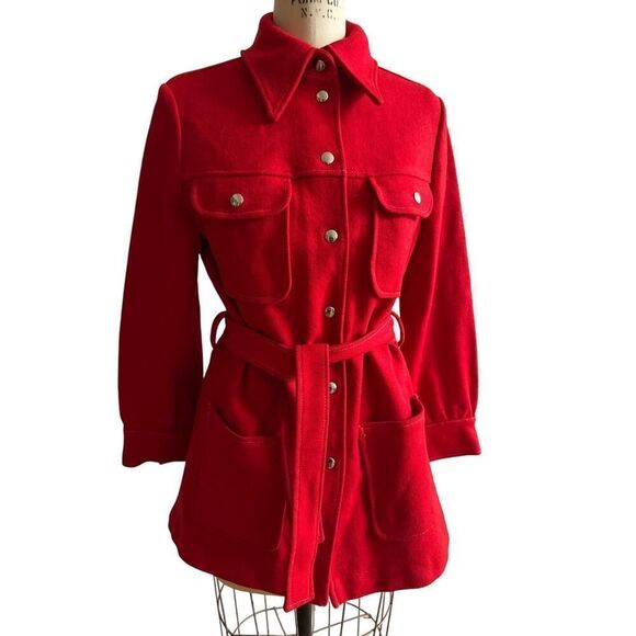 Vintage Knockabouts Pendleton Red Virgin Wool Jacket EUC USA‎ SMALL - Picture 1 of 7